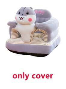 Libsit 1pc Baby Sofa Seat Cover, Cover Only, No Filling, Baby Sofa Support Seat Cover, Plush Learning Chair Cover - Light Grey - View 3