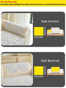 1pc Luxury Chenille Floral Jacquard Sofa Cover, French Style Ruffle Trim Tassel Lace Edge Non-Slip Sofa Protector Pad, All Season Living Room Sofa Slipcover - Grey - View 17