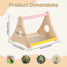 ITANDME Parrot Desktop Perch Parrot Triangular Desktop Perch With Tray, Multi-Pole Climbing & Stable Structure; Bird Desktop Perch For A Variety Of Small Birds - View 3
