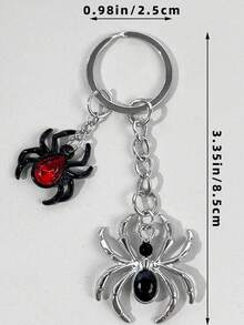1pc Halloween Spider Key Chain Dark Gothic Hip-Hop Personalized Premium Keychain Pendant Charm - Multicolor - View 2