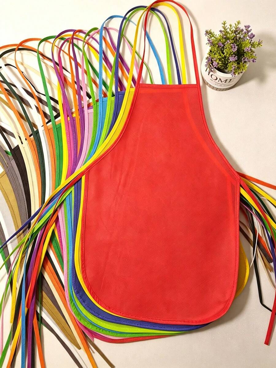 6/12pcs Colorful Painting Apron Set - Waterproof, Breathable, Stain-Resistant Non-Woven Fabric Art Workwear, Suitable For Classroom, Crafts And Parties, School Supplies, Back To School - A - View 1