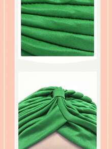 Multi-Color Lightweight Breathable Non-Stuffy Twisted Headwrap Hat, Unisex Pleated Elastic Pull-On Cap, Casual Outdoor Wear, Chemotherapy & Postpartum Hair Cover, Vintage Style - Multicolor - View 3