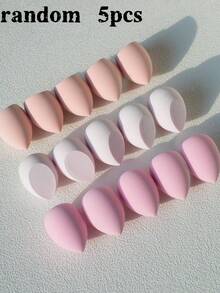 5pcs Makeup Sponges Puff, Gourd/Water Drop/Slanted Shape, Random Shape, Random Color, Suitable For All Skin Types Makeup Tool - Multicolor - View 8