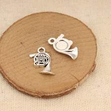 50pcs Random Assorted Musical Note/Instrument Pendant Charms, Alloy Material, Sweet & Cool Y2K Style, Classic Silvery Fashion Music Festival Party Punk Jewelry Making Accessories - A5529 - View 5