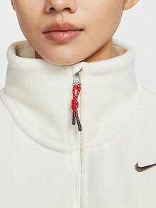 Nike Asli Baru Jaket Fleece Wanita Model Setengah Resleting HV8465-133 - HV8465-133 - View 3