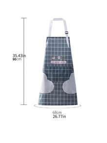 1pc Waterproof & Oil-Proof Apron With Towel Pocket, Suitable For Cooking And Baking, Ideal For Home Cleaning, Kitchen Cleaning, Stain-Resistant & Waterproof - Multicolor - View 10