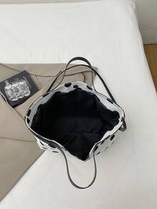 大容量波點托特包女款，時尚百搭休閒極簡通勤單肩包 - 彩色 - 查看 5