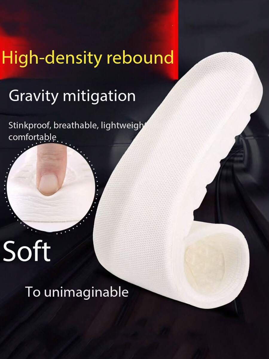 EVA Sports Insoles In Stock, Bulk Discount, Comfortable & Breathable, Shock-Absorbing For Basketball & Football Shoes - White - View 1