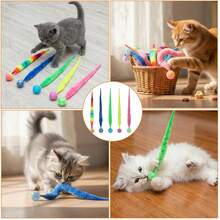 5 Packs Colorful Plush Elastic Ball Cat Toy, Mixed Elastic Ball And Tail Cat Toy, Large Magic With Fluorescent Ball, Interactive Cata Toy Ball, Rainbow Color, Random Color - Multicolor - View 3