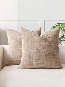 1/2pcs Blush Pink (Pillow Insert Not Included) Vintage Chenille Striped Throw Pillow Cover, 100% Polyester Woven Zippered Pillowcase, Machine Washable, Geometric Pattern Decorative Cushion Cover For Sofa, Bed, Dining Room, Home Office - Blush Pink - View 17
