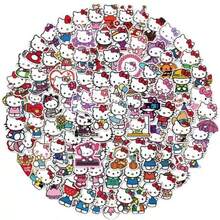 100pcs Sanrio 2-3 Inch Hello Kitty Cute Doodle Waterproof Stickers, Suitable For Holiday Parties, Laptops, Water Bottles, Bumpers, Computers, Phones, Notebooks, Etc. (Random Style) - Multicolor - View 12
