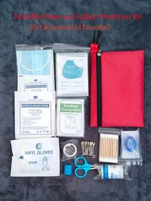 Household Protection Kit | Home Emergency Backup & Pet Cat Dog First‑Aid, Assorted Disposable Supplies: Bandages, Masks, Gloves, Gauze, Elastic Straps, Cotton Swabs, Etc. - View 10