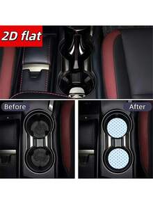 2 Pc Car Cup Holder Coasters, Flat Polka Dot Print Non-Slip Pads, Wear-Resistant Waterproof, Car Interior Decoration Accessories - A - View 5