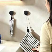 1pc Multi-Functional Home Style Plastic Material 60cm Retractable Spring-Loaded No-Drill Wall Hook For Bathroom Towel And Small Item Storage Hanging - View 8