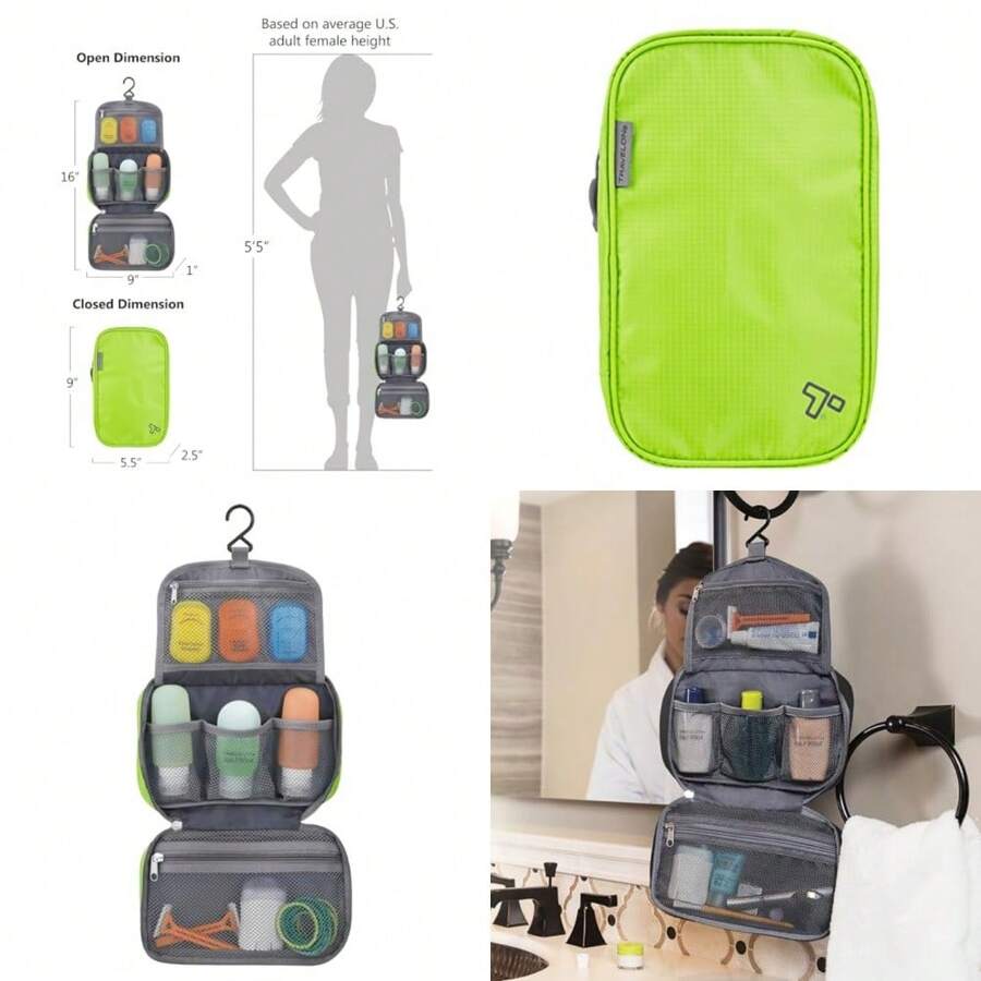 Compact Hanging Toiletry Kit - Lime - View 1