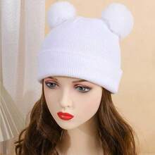 Topi Rajut Pom Pom Mewah Terbaru Musim Gugur/Dingin, Topi Beanie Wol Hangat & Tahan Dingin yang Modis dan Serbaguna, Unisex Cocok untuk Semua Usia - Topi wol pom-pom - View 6