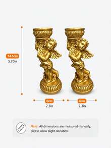 1pc Vintage European Style Angel Candle Holder Set, Angel Sculpture Decor, Home Decoration, Tabletop Candle Holder, Elegant Gift, Suitable For Weddings, Holidays And Special Occasions - Multicolor - View 8