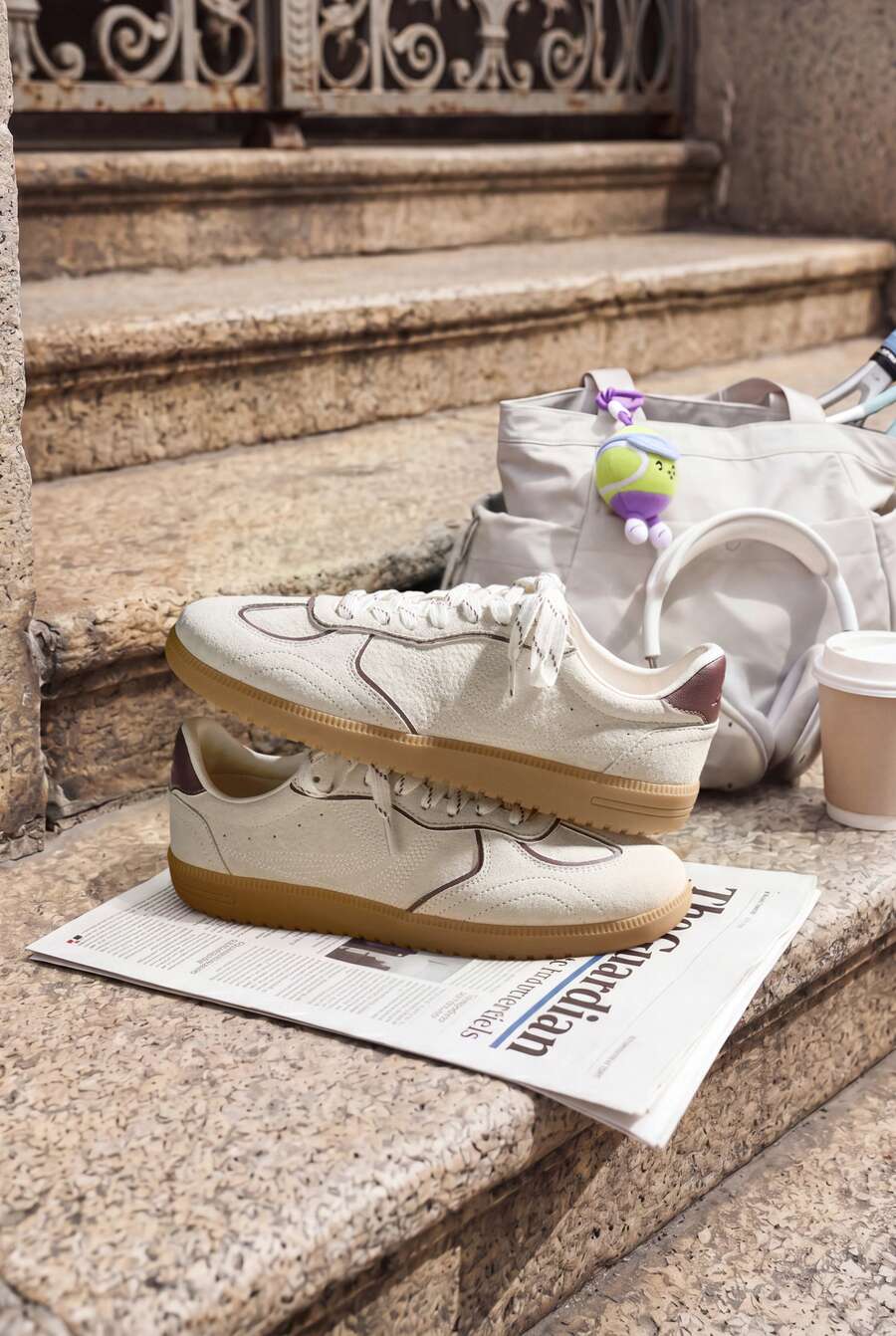 Kappa Unisex Suede Retro Training Shoes, New Flat Casual Sneakers For Daily Commute - Winter White - View 1