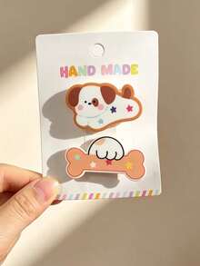 2pcs Cute Cat Animal Hair Clips, Adorable Fun Hair Accessories For Women, Suitable For Daily Wear, Gatherings With Friends,Hair Slide,Claw Clips - Multicolor - View 9