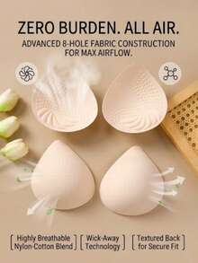 WANTES 1 Pair / 2 Pairs Waterdrop Shaped Lingerie Liner,Breathable And Soft Bra Inserts Pads ,Removable Sport Bra Cups Inserts, Mastectomy Bra Inserts - Beige - View 2