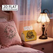 2D Flat 1pc, Tissue Box, Country Woodland Style Tissue Box Multi-Functional Autumn Napkin Dispenser, 2 Sizes Available, Durable Polyester Material, Decorated With Willow Basket And Pumpkin, Suitable For Autumn Harvest Theme Home Decor, Halloween - Multicolor - View 7
