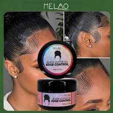 MELAO Black Castor Oil Edge Control Gel 100g/3.53oz, Strong Hold Edge Styling Gel, Smooth Flyaways, Long-Lasting Edge Hair Styling - 100g - View 3