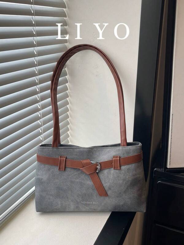 Women's Shoulder Bag, Commuter Versatile Underarm Bag, Fashion Buckle Strap Decor Handbag