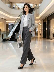 亮黑色百搭尖頭性感高跟鞋女款 低筒一腳蹬易穿舒適細高跟鞋，適合上班通勤約會派對購物度假 - 黑色 - 查看 4