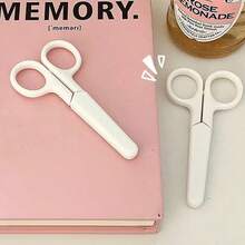 2pcs, Craft Tool Set, Wrapping Paper Cutter + Mini White Scissors. Portable Stainless Steel Blade Paper Cutter, Handmade Stationery, Office And Study Gift, Men's Tool, Stainless Steel Art Supplies, Scissors, Portable Small Scissors. - Multicolor - View 3