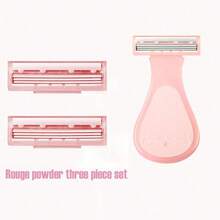3pcs Women's Shaving Razor Set, Home Hair Removal Device For Underarm, Leg And Pubic Hair Trimming And Cleaning, Private Area Shaving Razor, Leg Shaving Razor, Replaceable Blade Head, Christmas, Back To School, Holiday, New Year Gift, Perfect Party Gift, Party Favor, Women's Gift, Perfect Gift For Mom - Multicolor - View 11