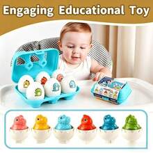 6pcs Matching Egg Squeeze Sound Smart Egg Matching Twist Egg Smart Color Recognition Educational Early Learning Realistic Egg Toy For Kids - Multicolor - View 3
