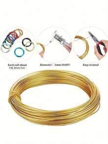 10 Rolls Total Length 1968.5 Inches, 1mm Flexible Anodized Process Consumables, Suitable For Beading, Gardening Tree Shaping, Bonsai Styling, Home Decor, Jewelry Making, Non-Elastic, Random Color - Aluminum Wire - View 3