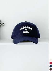 1pc Letter Embroidered Baseball Cap, Women Wide Brim Face-Flattering Casual Versatile Sun Protection Peaked Hat - Multicolor - View 19