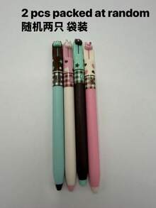 2支裝（袋裝）可愛貓咪中性筆 0.5mm 極簡風快乾筆 創意3D貓咪黑色筆 適用學習與辦公 - 套裝 - 查看 9
