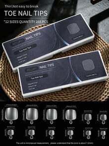 XEIJAYI 288片可重複使用美甲模具,適用於壓克力美甲,透明磨砂假指甲模具附刻度,美甲延長工具 - 查看 3