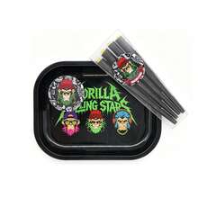 Personalized Rolling Tray Set, Includes Pre-Rolled Cones, Metal Grinder, Smoking Tools, Smoke Shop, GORILLA ROLLING STARS Tray Set, Decorative Tray, Jewelry Tray, Suitable For Personal Hand-Rolling And Party Use, Gift Set, Ideal Gift For Christmas And Halloween - Print - View 11