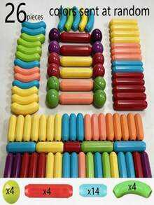 Youleli Kids Magnetic Sticks & Balls Building Blocks Set, DIY STEM Educational Construction Toy, Creative Assembly Puzzle Blocks, Random Colors - Mixed Color - View 8