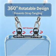 360° Rotating Metal Phone Lanyard Connector Plate, Side-Mount Double-Clip Ultra-Thin Metal Shim, Double-Clip For Stronger Hold, Does Not Affect Phone Calls - Multicolor - View 5