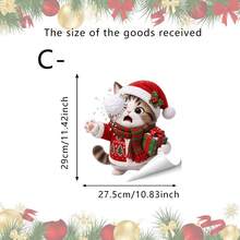 1/3pcs Cute Snowball Winking Snowman Static Cling Stickers, Cat And Squirrel Designs, Double-Sided Visible And Reusable, Suitable For Home, Shop, Cafe, Holiday Party Glass Window Decoration, Christmas Decor - Multicolor - View 12