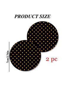 2 Pc Car Cup Holder Coasters, Flat Polka Dot Print Non-Slip Pads, Wear-Resistant Waterproof, Car Interior Decoration Accessories - A - View 7