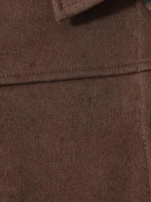 Tween Girl Korean Style Minimalist Elegant Warm Fashion Short Versatile Brown Jacket - Brown - View 6