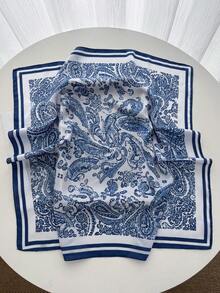 1件仿絲佩斯利印花70cm正方形絲巾 春夏新款 多功能腰帶包飾裝飾緞帶 頭巾頭飾 時尚絲巾 - 彩色 - 查看 2