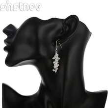 Hot 925 Sterling Silver Plated Creative Grape Beads Drop Earrings For Woman Fashion Birthday Party Fine Gifts Elegant Noble Jewelry - Silver - View 2
