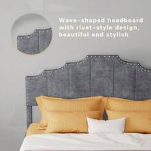 Modern Minimalist Soft Bed, Comfortable And Soft Headboard, Multifunctional Bedroom Furniture, Low Box Spring Bed Frame Without Lift Function, Including 140*200 Cm Mattress. - Grey - View 6