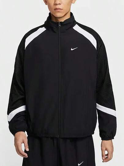 Nike Icon 男士外套時尚百搭休閒運動舒適透氣拉鍊立領長袖籃球夾克衫