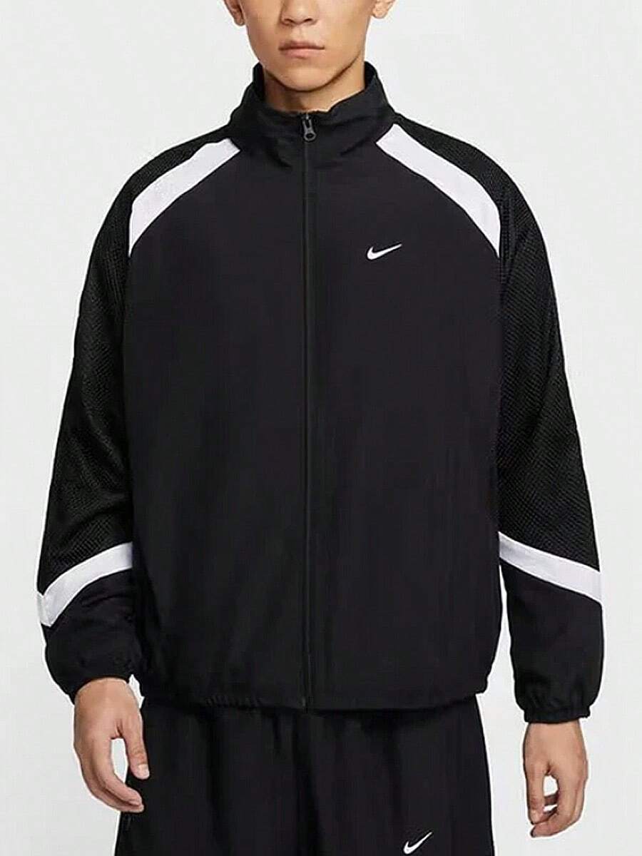 Nike Icon Men's Jacket Fashionable Versatile Casual Sporty Comfortable Breathable Zipper Stand Collar Long Sleeve Basketball Jacket - Black - View 1
