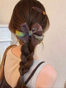 1pc Gradient Bow Banana Hair Clip Women Elegant Fashion Ponytail Claw Clip Daily Use Twisted Updo Hair Accessory - Multicolor - View 6