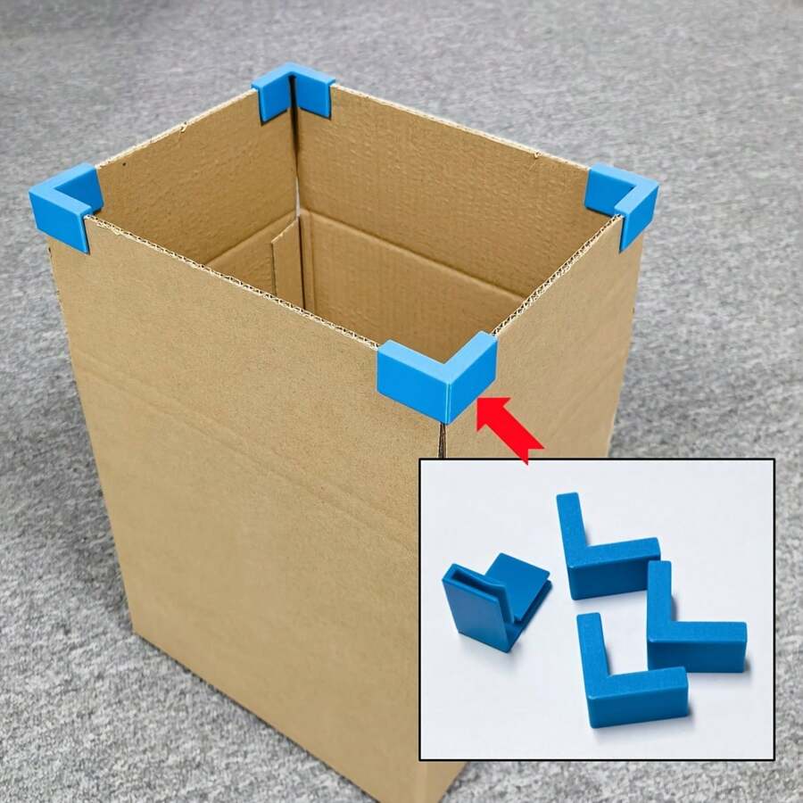 4pcs Printed Carton Corner Right Angle Clips,Corrugated Box Edge Reinforcement Fixing Clamps For Box Reuse & Storage Bucket Making,Autumn Home Decor,Christmas Decor Home - Multicolor - View 1