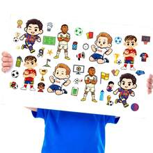 FIFA 8pcs Chibi Football Star DIY Mix & Match Face Sticker Set, Cristiano Ronaldo, Lionel Messi, Erling Haaland, Lamine Yamal And Kylian Mbappé - Multicolor - View 6