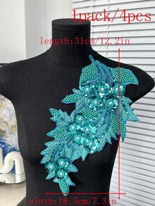 20pcs/Pack, Assorted Colors, New 3D Computer Embroidered Crystal Rhinestone Applique Patches, For Clothing Decoration, DIY Wedding Dress Accessories, Sewing Embroidery Crafts - A - View 46